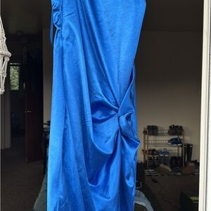 Elegant Blue Satin Dress